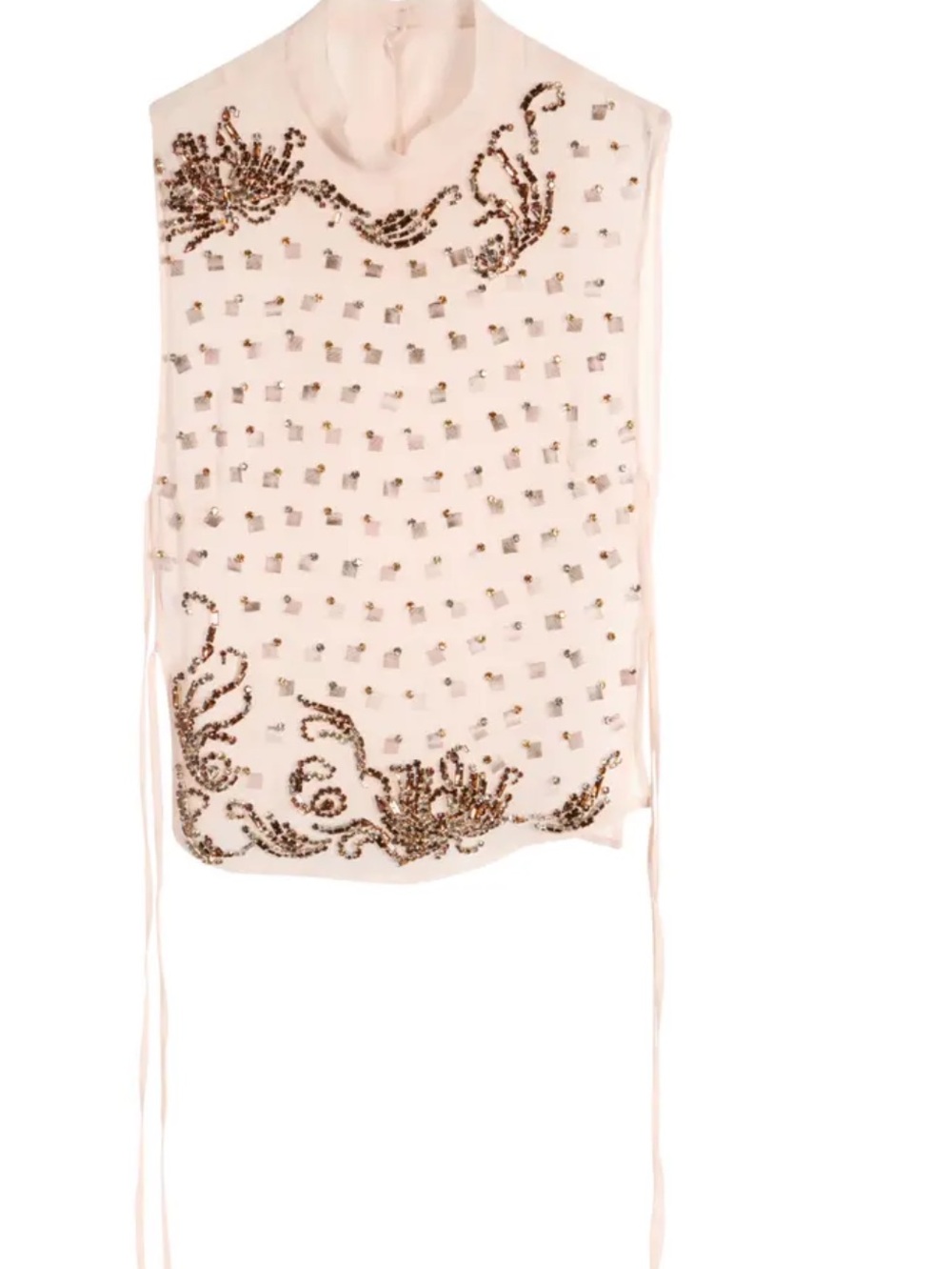 Dries Van Noten Cream Crystal-Embellished Sleeveless Tank - Picture 3 of 12